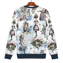 Cargar imagen en el visor de la galería, Alice in Wonderland Smokey Blue & White Sweathshirt Jumper