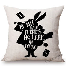 Cargar imagen en el visor de la galería, Nordic Black White Alice Wonderland Letters Print Quotes Art Home Decorative Sofa Throw Pillow Case Linen Kids' Cushion Cover
