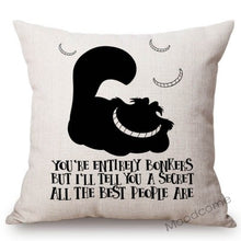 Cargar imagen en el visor de la galería, Nordic Black White Alice Wonderland Letters Print Quotes Art Home Decorative Sofa Throw Pillow Case Linen Kids' Cushion Cover