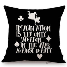 Cargar imagen en el visor de la galería, Nordic Black White Alice Wonderland Letters Print Quotes Art Home Decorative Sofa Throw Pillow Case Linen Kids' Cushion Cover