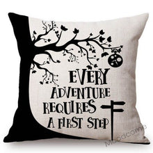 Cargar imagen en el visor de la galería, Nordic Black White Alice Wonderland Letters Print Quotes Art Home Decorative Sofa Throw Pillow Case Linen Kids' Cushion Cover