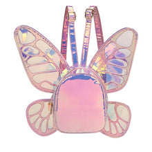 Cargar imagen en el visor de la galería, Fashion Women's Laser Holographic Leather Mini Backpack Butterfly Angel Wings Daypack for Girls Travel Casual Daypack School Bag