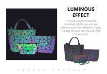 Załaduj obraz do przeglądarki galerii, Women Handbags 3 Pcs Bag Set Crossbody Bags For Women Geometric Luminous Shoulder Bag Female Purse And Handbag Tote Holographic