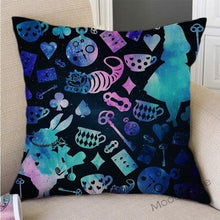 Lade das Bild in den Galerie-Viewer, Letter Print Alice in Wonderland Cartoon Decoration Sofa Throw Pillow Case Cotton Linen Square Cushion Cover Home Decor 45x45cm