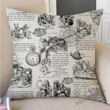 Lade das Bild in den Galerie-Viewer, Letter Print Alice in Wonderland Cartoon Decoration Sofa Throw Pillow Case Cotton Linen Square Cushion Cover Home Decor 45x45cm
