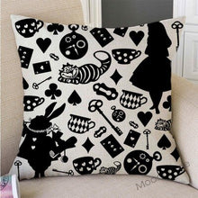 Lade das Bild in den Galerie-Viewer, Letter Print Alice in Wonderland Cartoon Decoration Sofa Throw Pillow Case Cotton Linen Square Cushion Cover Home Decor 45x45cm