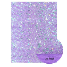 Cargar imagen en el visor de la galería, 22*30cm Purple Faux Leather Fabric Chunky Glitter Soft Cotton Smooth PU Leather A4 size DIY Bow Bags Material Vinyl Fabric