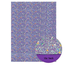 Cargar imagen en el visor de la galería, 22*30cm Purple Faux Leather Fabric Chunky Glitter Soft Cotton Smooth PU Leather A4 size DIY Bow Bags Material Vinyl Fabric