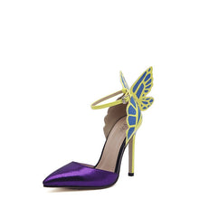 Lade das Bild in den Galerie-Viewer, NIUFUNI 2020 Butterfly Wings Summer Peep Toe Sandals Women Shoes Stiletto High Heels Solid Color Buckle Sandals Sandalias mujer