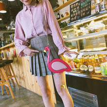 Załaduj obraz do przeglądarki galerii, Boutique De FGG Novelty Funny Flamingo Shape Women Chain Shoulder Handbags Crossbody Bag Faux Leather PU Small Animal Handbags