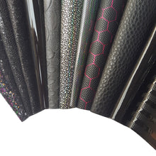 Charger l'image dans la galerie, 22*30cm Black Chunky Glitter Fabric Textured Faux Leather Sheets A4 size DIY Earring Hair Bow Accessories Handbag Materials