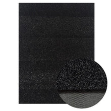 Charger l'image dans la galerie, 22*30cm Black Chunky Glitter Fabric Textured Faux Leather Sheets A4 size DIY Earring Hair Bow Accessories Handbag Materials