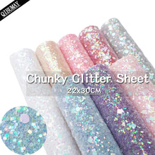 Charger l'image dans la galerie, 22*30cm Chunky Glitter Fabric Soft Synthetic Leather Shiny Bow Materials DIY Earring Bags Accessories A4 Hairbow Decoration