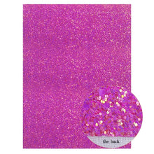 Cargar imagen en el visor de la galería, 22*30cm Purple Faux Leather Fabric Chunky Glitter Soft Cotton Smooth PU Leather A4 size DIY Bow Bags Material Vinyl Fabric