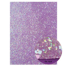 Cargar imagen en el visor de la galería, 22*30cm Purple Faux Leather Fabric Chunky Glitter Soft Cotton Smooth PU Leather A4 size DIY Bow Bags Material Vinyl Fabric