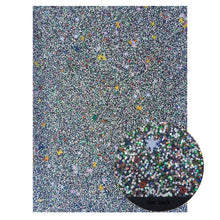 Charger l'image dans la galerie, 22*30cm Black Chunky Glitter Fabric Textured Faux Leather Sheets A4 size DIY Earring Hair Bow Accessories Handbag Materials