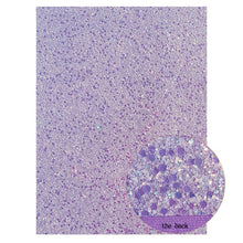 Cargar imagen en el visor de la galería, 22*30cm Purple Faux Leather Fabric Chunky Glitter Soft Cotton Smooth PU Leather A4 size DIY Bow Bags Material Vinyl Fabric