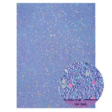 Cargar imagen en el visor de la galería, 22*30cm Purple Faux Leather Fabric Chunky Glitter Soft Cotton Smooth PU Leather A4 size DIY Bow Bags Material Vinyl Fabric
