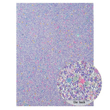 Cargar imagen en el visor de la galería, 22*30cm Purple Faux Leather Fabric Chunky Glitter Soft Cotton Smooth PU Leather A4 size DIY Bow Bags Material Vinyl Fabric