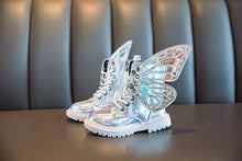 Cargar imagen en el visor de la galería, Buttefly Boots Children's Shoes Mirror PU Martin Boots Boys and Girls Wings Casual Boots Fashion Botas Para Ninos