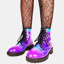 Cargar imagen en el visor de la galería, Brand Big Size 43 Cool Skulls Butterfly Rose Flowers Printed Gothic Style Ankle Booties Fashion Boots Street Women Shoes