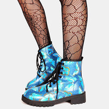 Cargar imagen en el visor de la galería, Brand Big Size 43 Cool Skulls Butterfly Rose Flowers Printed Gothic Style Ankle Booties Fashion Boots Street Women Shoes