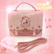 Load image into Gallery viewer, Alice In Wonderland Shoulder Bags Axes Japan Bag Lolita Vintage Student Schoolbag Playing Cards Silhouette Handbag Leather Bag