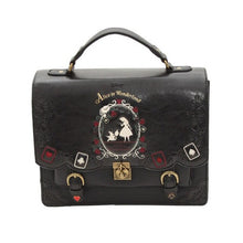 Load image into Gallery viewer, Alice In Wonderland Shoulder Bags Axes Japan Bag Lolita Vintage Student Schoolbag Playing Cards Silhouette Handbag Leather Bag