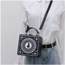 Cargar imagen en el visor de la galería, Alice in Wonderland Girl Lolita Gothic Handbag Small box Shoulder Bag Black Messenger Bag Vintage Korean Women's Crossbody Bags
