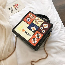 Cargar imagen en el visor de la galería, Alice in Wonderland Girl Lolita Gothic Handbag Small box Shoulder Bag Black Messenger Bag Vintage Korean Women's Crossbody Bags