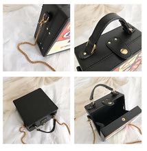 Cargar imagen en el visor de la galería, Alice in Wonderland Girl Lolita Gothic Handbag Small box Shoulder Bag Black Messenger Bag Vintage Korean Women's Crossbody Bags