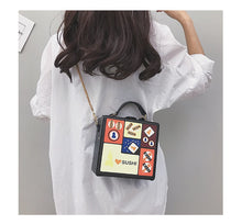 Cargar imagen en el visor de la galería, Alice in Wonderland Girl Lolita Gothic Handbag Small box Shoulder Bag Black Messenger Bag Vintage Korean Women's Crossbody Bags