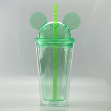 Cargar imagen en el visor de la galería, 500ML Mug Cute Mickey Plastic Cup Diamond Broken Ice Cup Rhinestone Cup Cute Simple Water Cup Straw Creative Double Cup