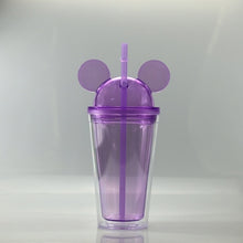 Cargar imagen en el visor de la galería, 500ML Mug Cute Mickey Plastic Cup Diamond Broken Ice Cup Rhinestone Cup Cute Simple Water Cup Straw Creative Double Cup