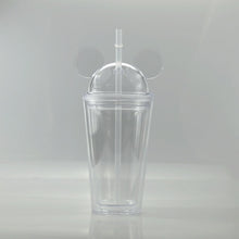 Cargar imagen en el visor de la galería, 500ML Mug Cute Mickey Plastic Cup Diamond Broken Ice Cup Rhinestone Cup Cute Simple Water Cup Straw Creative Double Cup