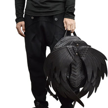 Cargar imagen en el visor de la galería, Punk Wings Leather Backpack Gothic Women's Men's Black Retro Backpack Steampunk Fashion Travel Casual Backpack