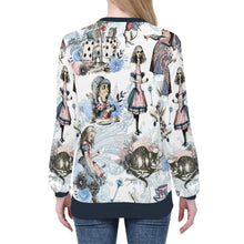 Cargar imagen en el visor de la galería, Alice in Wonderland Smokey Blue & White Sweathshirt Jumper