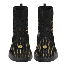 Load image into Gallery viewer, Allure Alice Black Gold and Grey Wonderland Boots