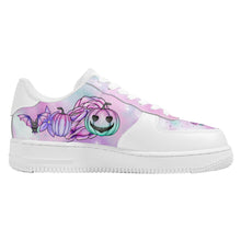 Load image into Gallery viewer, White & Purple Pastel Goth Skull Summer Canvas Trainers
