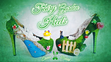 Load image into Gallery viewer, Fairy Garden Miniature Faerie Mushroom Flower Rose Dust Blue Pink Custom Green Glitter Shoe High Heel Size 3 4 5 6 7 8  Platform UK Women
