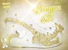 Lade das Bild in den Galerie-Viewer, Dragon Eros Heels Gold Silver Heart Spikes Custom Sculpt Shoe Kraken heel Size 3 4 5 6 7 8 Wedge Fantasy Mythical Bridal Wedding Alternative
