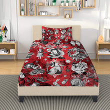 Load image into Gallery viewer, Crimson Red Alice in Wonderland Duvet Covers
