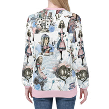 Load image into Gallery viewer, Alice in Wonderland Pastel Pink &amp; White Sweathshirt Jumper
