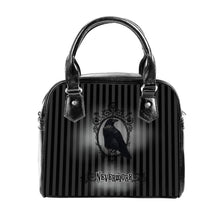 Load image into Gallery viewer, Nevermore Black Grey Edgar Allan Poe Raven Shoulder Crossbody Bag Wednesday Addams
