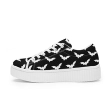 Cargar imagen en el visor de la galería, Black &amp; White Bat Canvas Trainers
