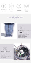 Lade das Bild in den Galerie-Viewer, 380ml 500ml Interstellar Wandering Double Layer Straw Cup Creative Gift Astronaut Plastic Cup Children&#39;s Cute Colorful Water Cup
