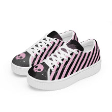 Load image into Gallery viewer, Black &amp; Pink Pastel Goth Skull Trainers
