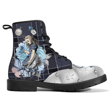 Load image into Gallery viewer, Winter Wonderland Tartan Blue Alice Boots
