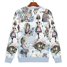 Load image into Gallery viewer, Alice in Wonderland Pastal Blue &amp; White Sweathshirt Jumper
