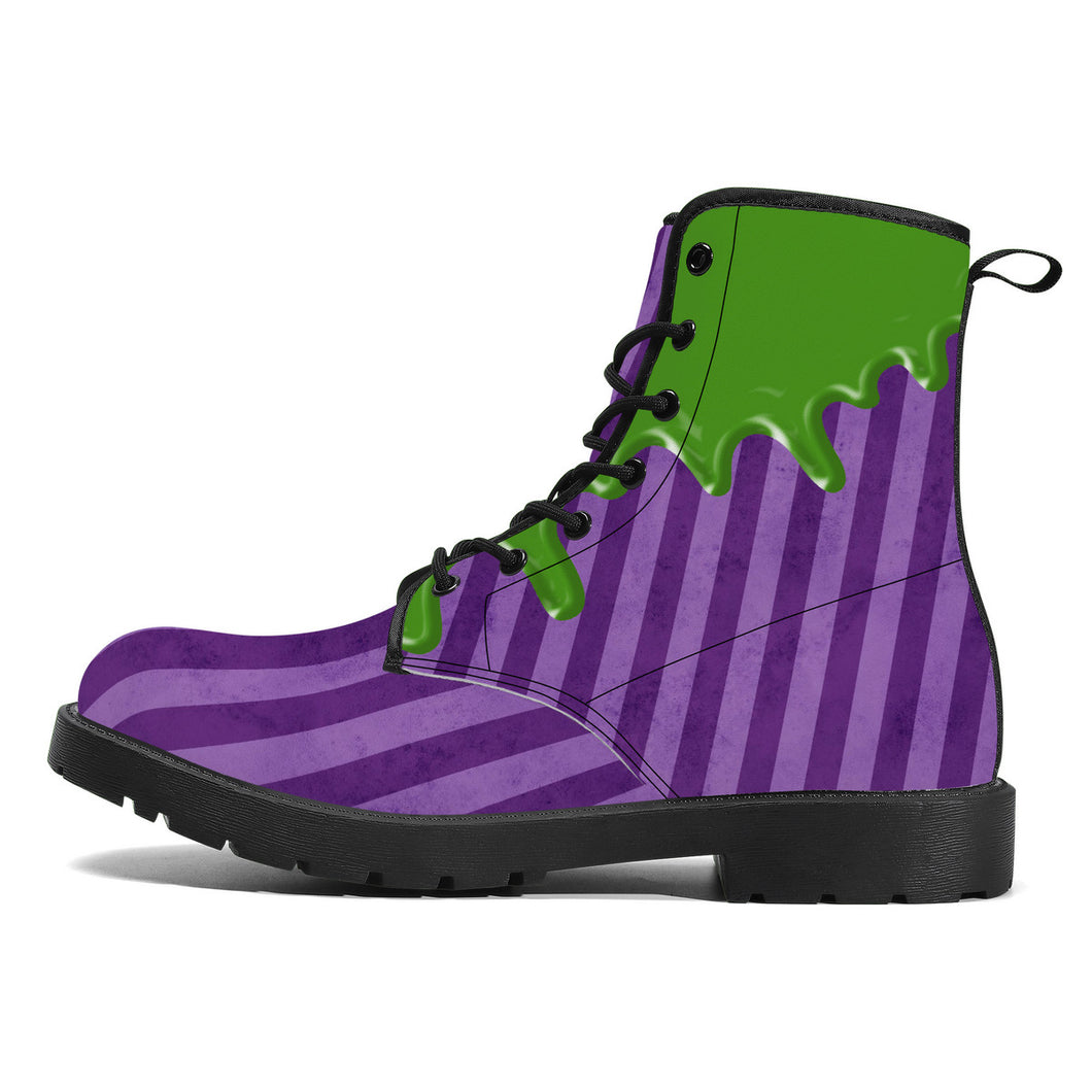 Green Drip Purple Stripe Boots